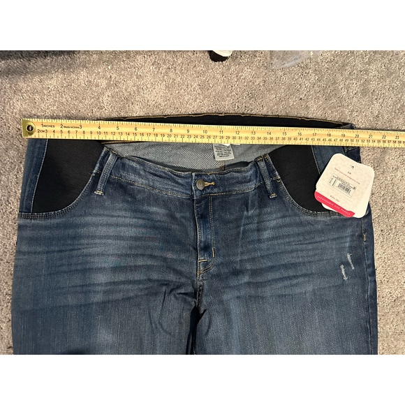 NWT Isabel Maternity 18 Distressed Medium Wash Skinny Jeans; Side Panel Pants - Picture 6 of 9